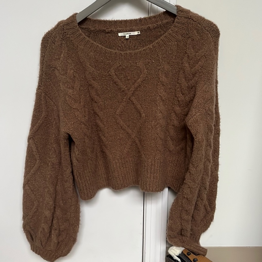 Tularosa cropped cable sweater
